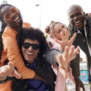 different-colour-friends-outdoor